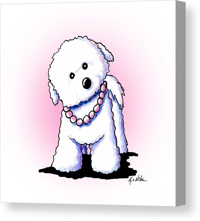 678x750 pretty in pearls bichon frise canvas print canvas art