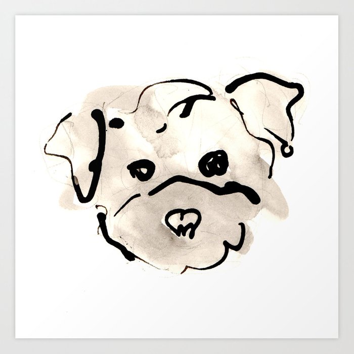 700x700 bichon frise art print