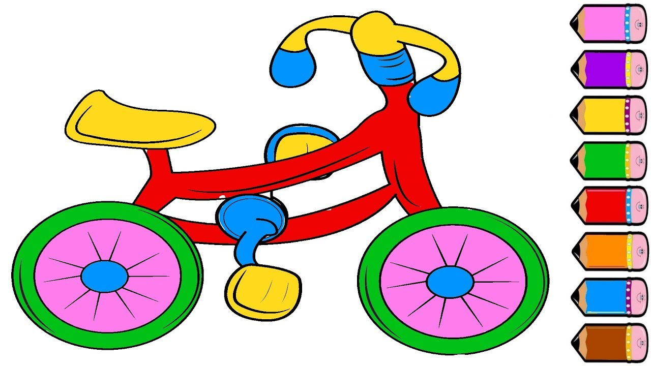 1280x720 Bicycle Coloring Page