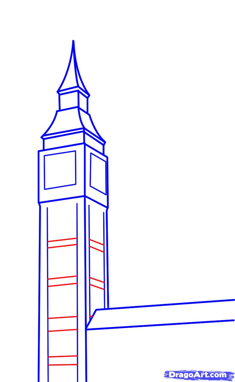 783x1272 How To Draw Big Ben, Step