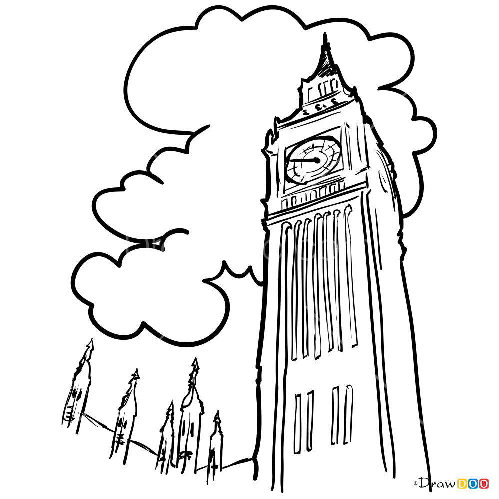 998x998 How To Draw Big Ben, World Marvels