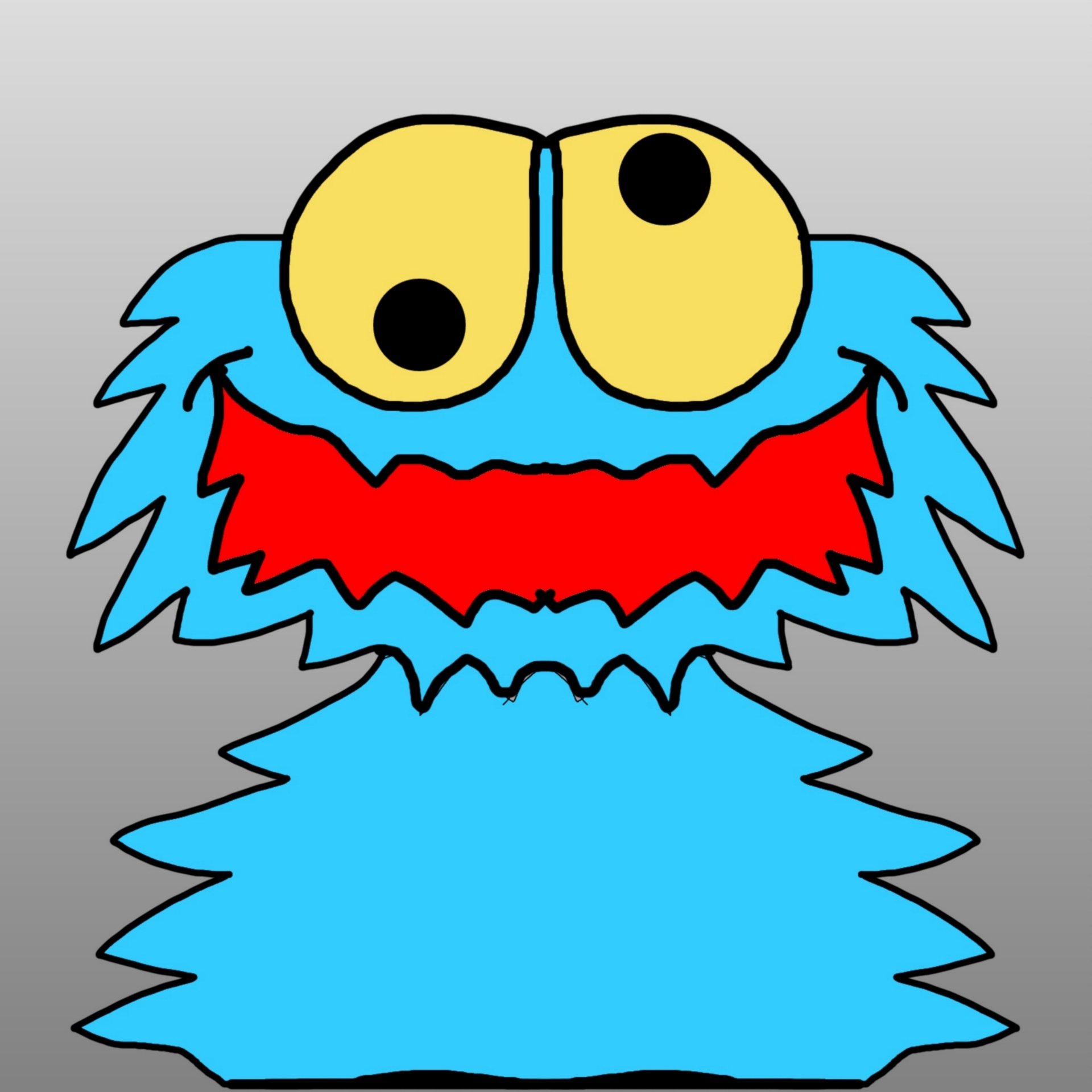 1920x1920 Drawing, Cookie, Monster, Grey, Background