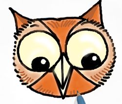 250x212 How To Draw Cute Cartoon Owls With Big Eyes Faces Owl Cartoon
