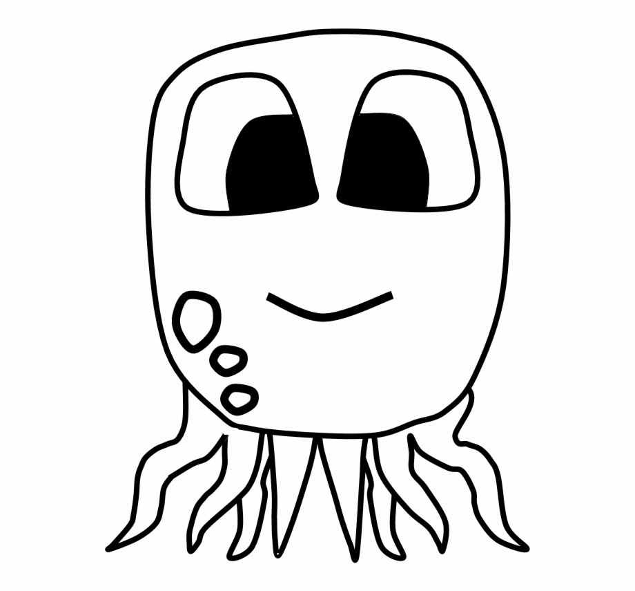 920x855 Octopus, Big Eyes, Black And White, Cartoon Animal, Free Png