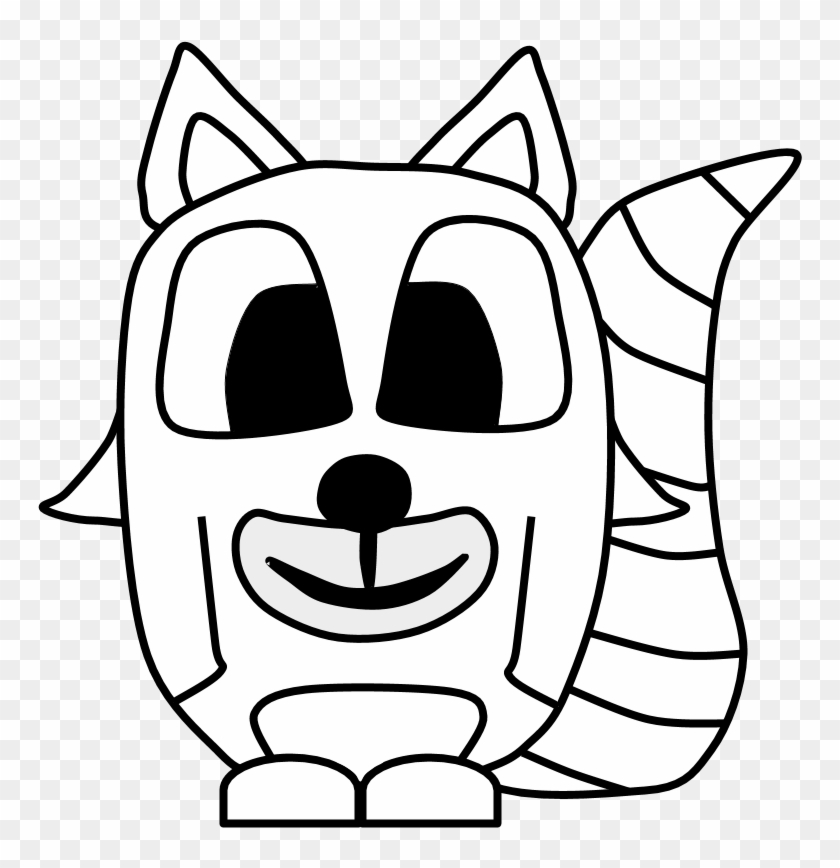 840x868 Raccoon, Big Eyes, Black And White, Cartoon Animal