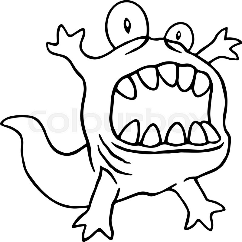 800x799 Cartoon Monster Big Head Vector Stock Vector Colourbox