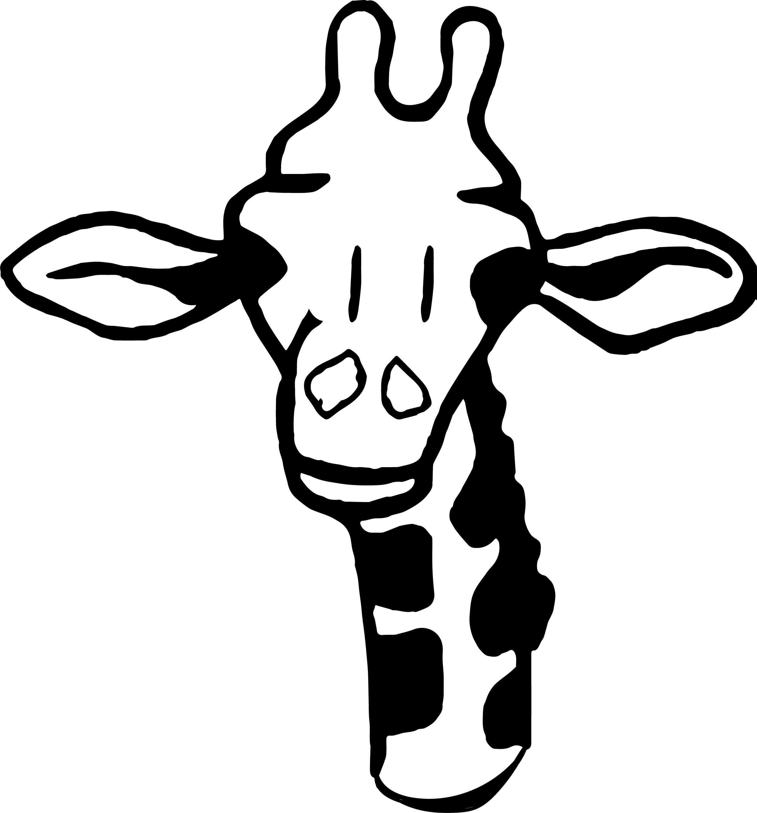 2502x2687 Giraffe Big Head Face Coloring