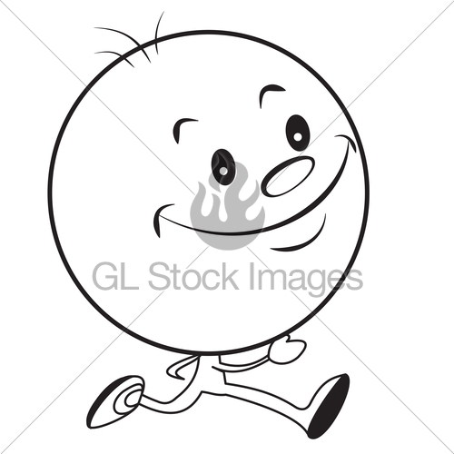 500x500 Running Cartoon Man With A Big Head Gl Stock Images