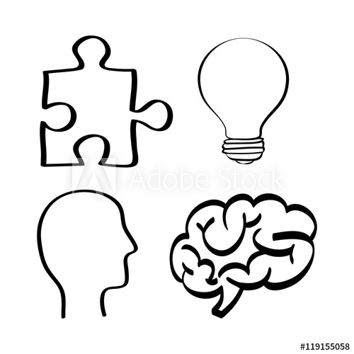 500x500 Brain Puzzle Bulb Head Big And Great Idea Creativity Icon Set