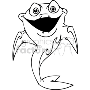 300x300 Funny Big Head Fish With Flames On Its Side Clipart Royalty Free