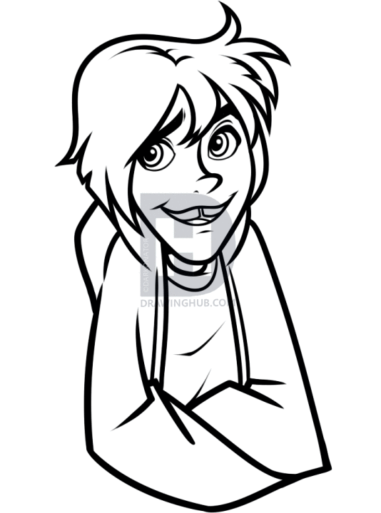 534x720 How To Draw Hiro From Big Hero Step