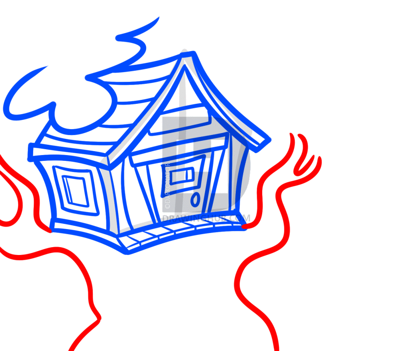 856x720 how to draw a treehouse, step