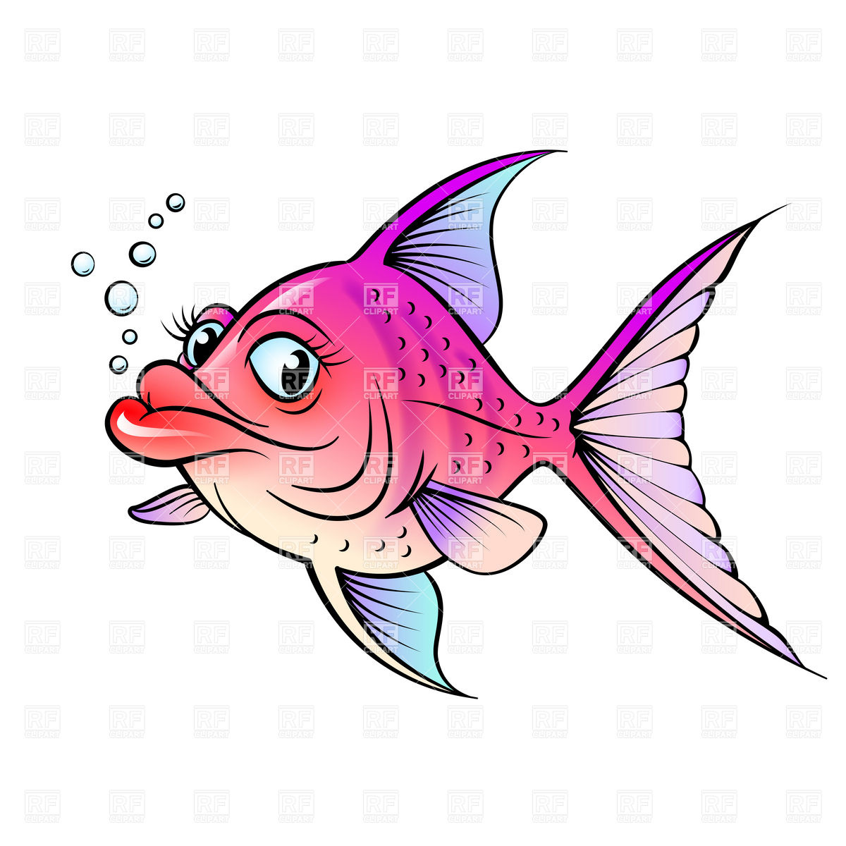 1200x1200 Cartoon Fish With Big Lips Vector Image Of Plants And Animals