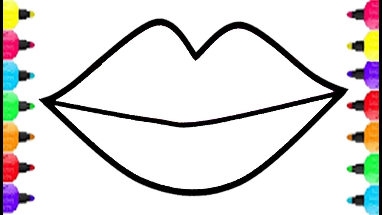 1280x720 Lips Coloring Pages How To Draw Lips And Get Big Kiss Coloring