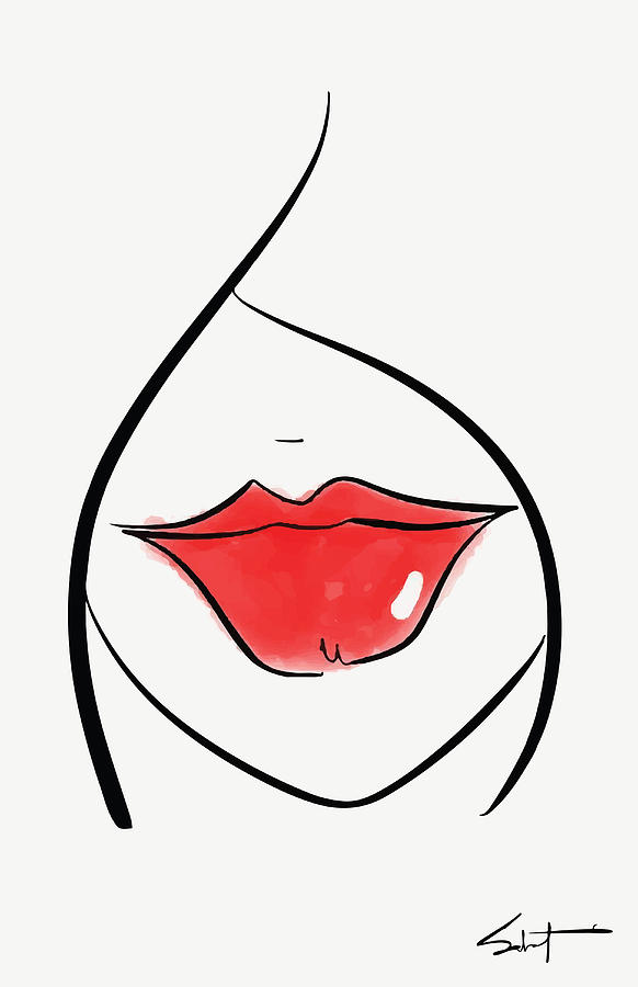582x900 Big Lips Painting