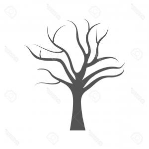 300x300 Photostock Vector Silhouette Of A Big Tree Without Leaves