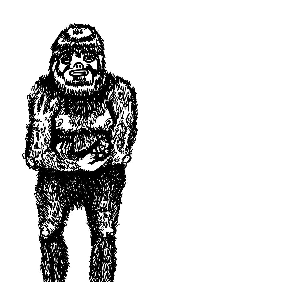 900x900 Bigfoot Drawing