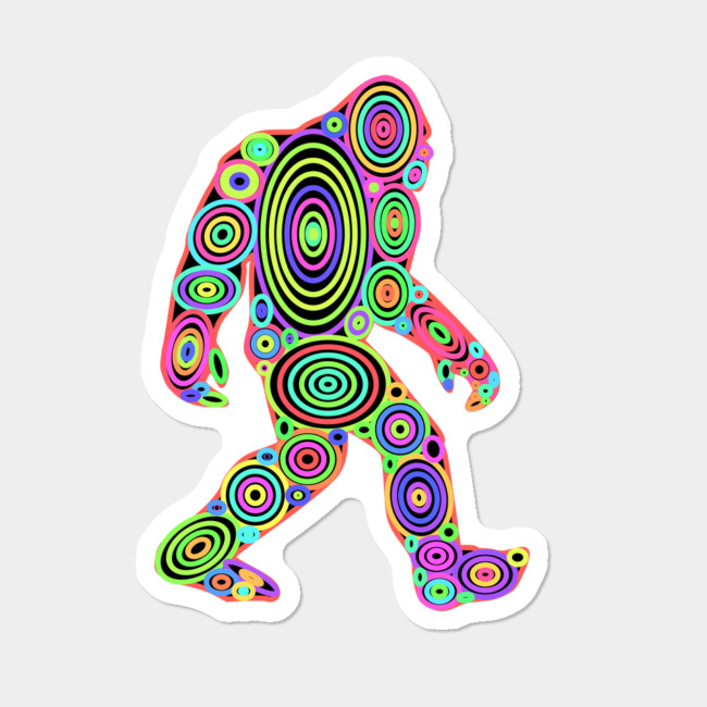 650x650 Colorful Bigfoot Sticker