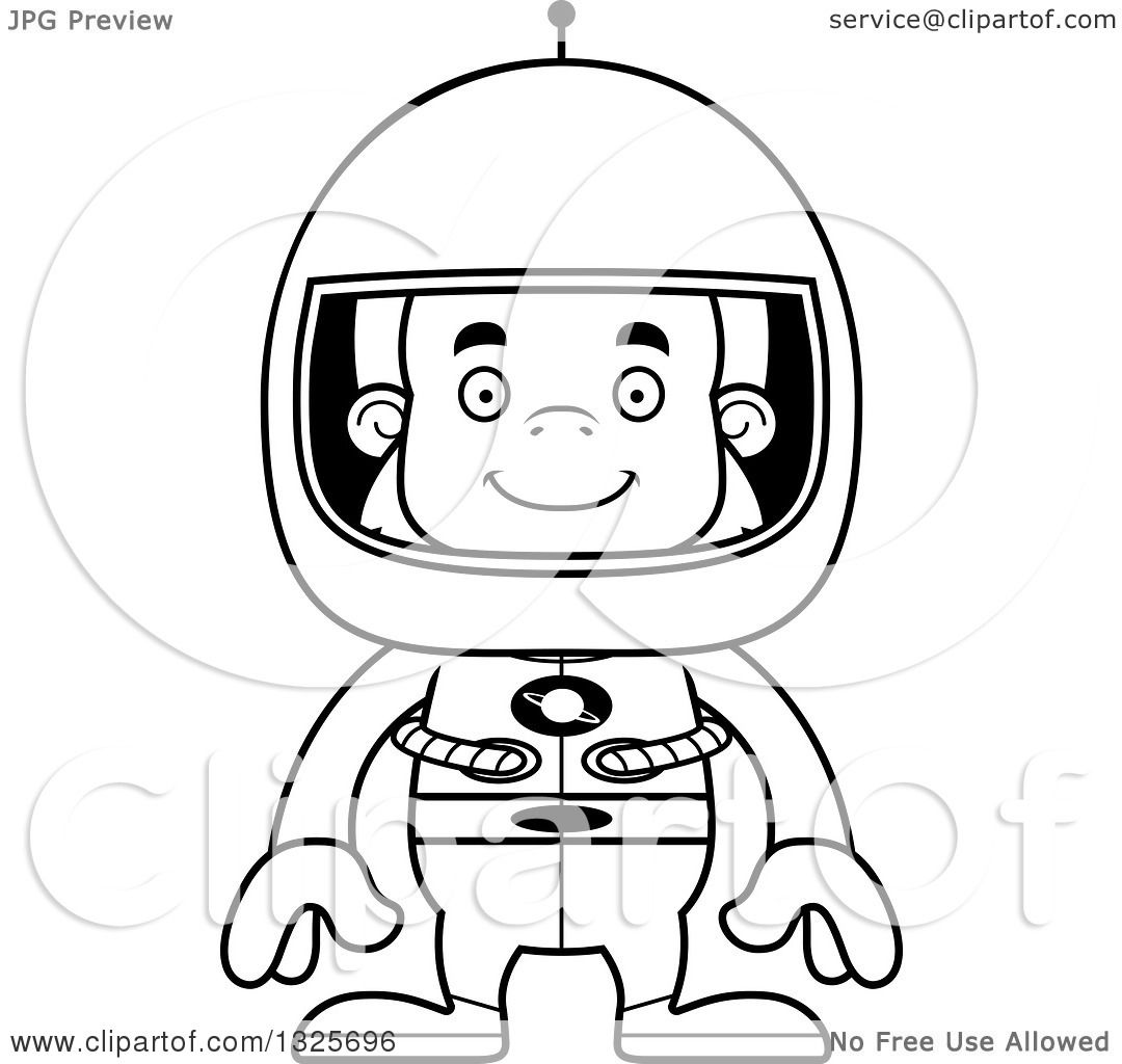 1080x1024 Lineart Clipart Of A Cartoon Blcak And White Happy Bigfoot