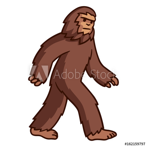 500x500 Walking Bigfoot Drawing
