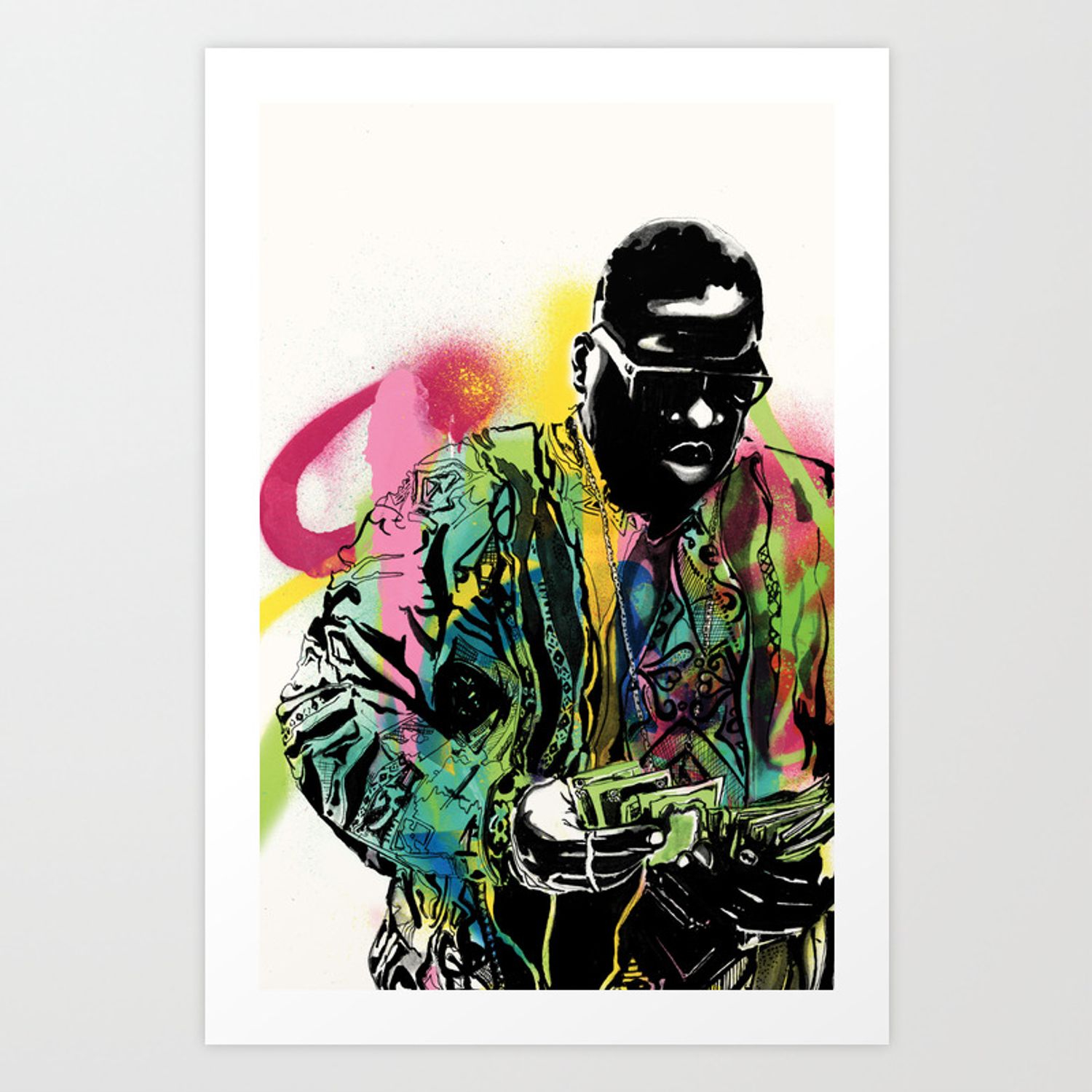 1500x1500 Biggie Smalls Spray Paint Illustration Art Print