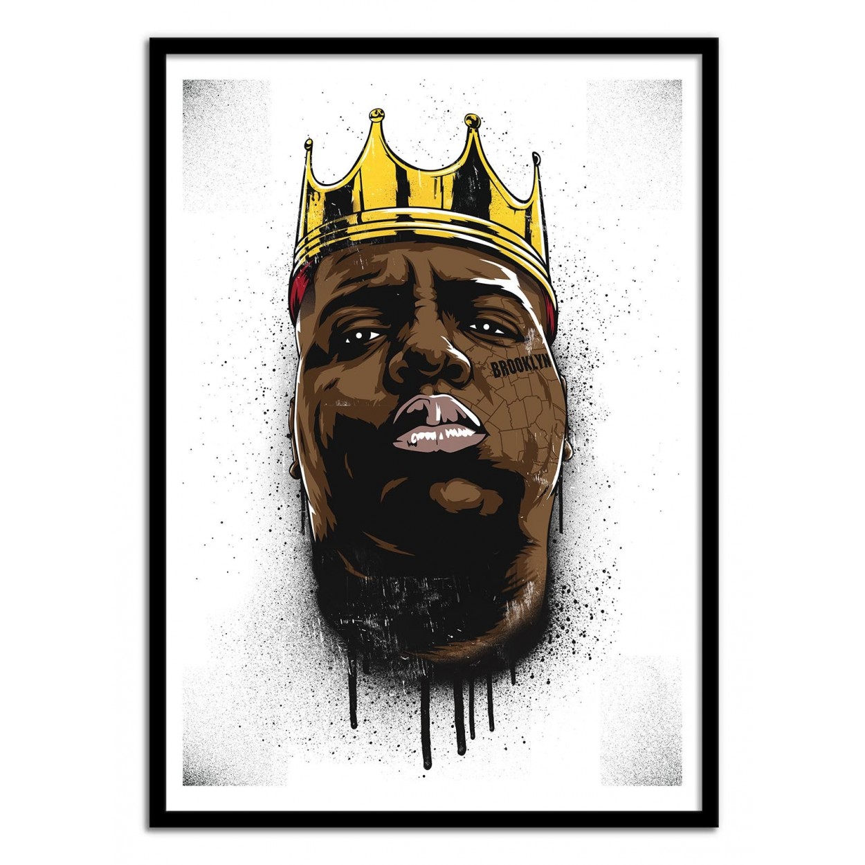 1250x1250 photo, art, poster, frame, street art print of rapper notorious big