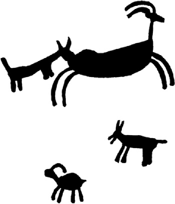 581x677 Dog Attacking A Bighorn Sheep In The Upper Portion Of The Panel