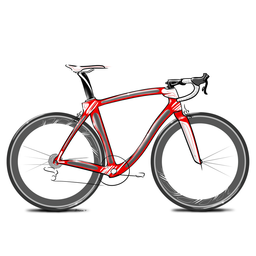 900x900 Drawing Simple Flowers Bike Outline Line Easy Experiment Image