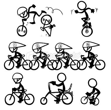 380x379 Stickfigures Riding Different Bikes Stick Figures Stick