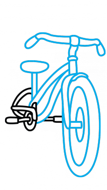 215x382 How To Draw A Bicycle For Kids, Vehicles, Easy Step