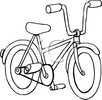 350x343 Kids Bicycle Clipart Black And White