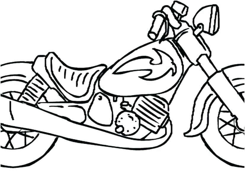 827x609 Motorcycle Coloring Pages Easy Simple Drawing At Free For Personal