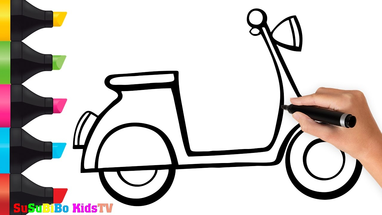 1280x720 Inspiring Bike Drawing For Kids Gallery
