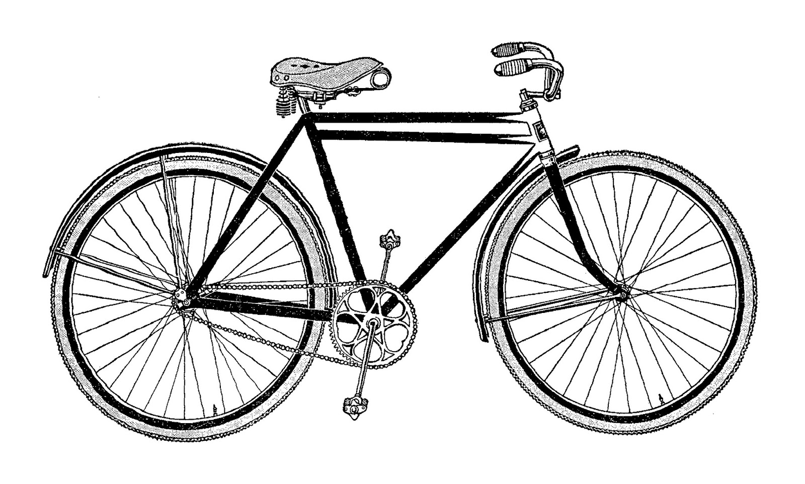 1600x962 Digital Stamp Design Vintage Bicycle Artwork Illustrations