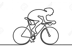 300x210 Bicycle And Rider Abstract Line Drawing Boy Riding Bike