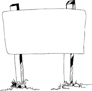 300x296 Billboard Hand Sketched As A Line Drawing In Vector Royalty Free