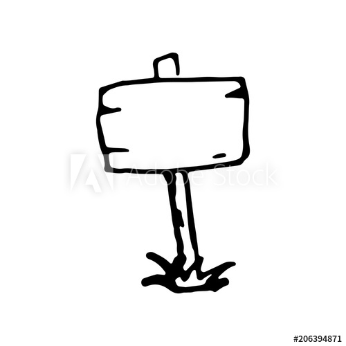 500x500 Handdrawn Billboard Doodle Icon Hand Drawn Black Sketch Sign