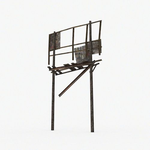 500x500 Old Billboard Model Game Ready Cgtrader