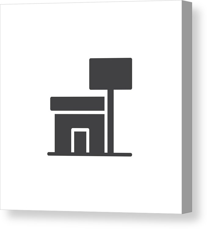 678x750 Shop Building And Billboard Icon Vector Canvas Print Canvas Art