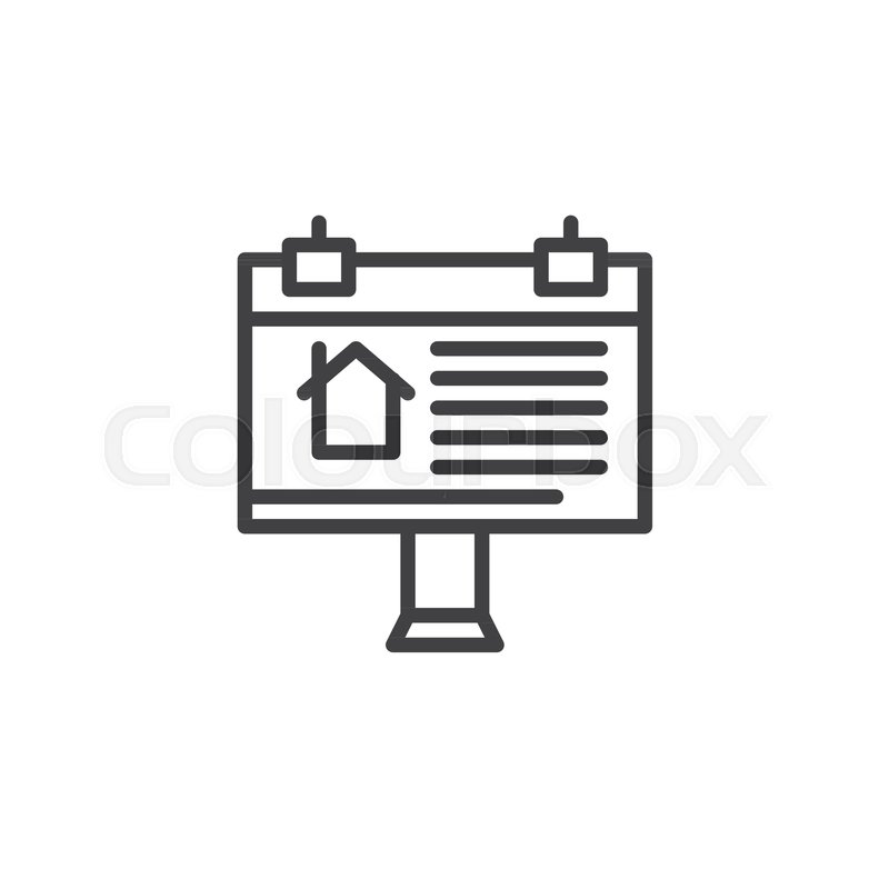 800x800 Street Billboard Line Icon, Outline Stock Vector Colourbox