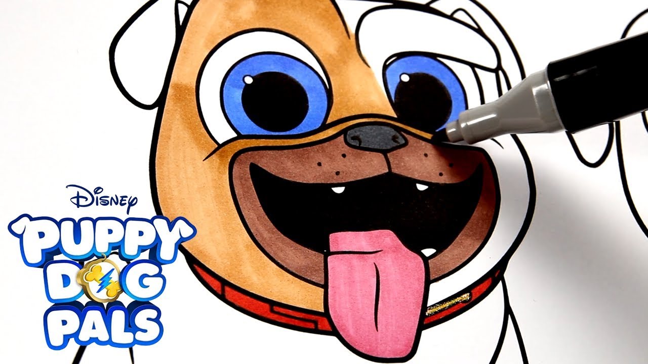 1280x720 Puppy Dog Pals Bingo And Rolly Coloring Pages For Kids Art