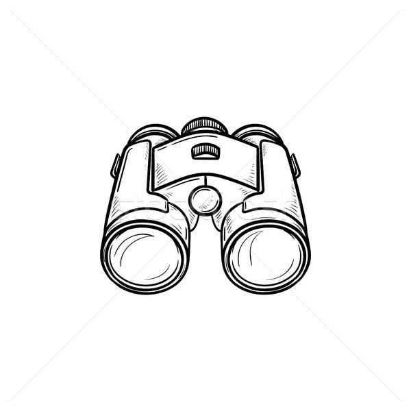 600x600 Binoculars Hand Drawn Outline Doodle Icon Vector Illustration