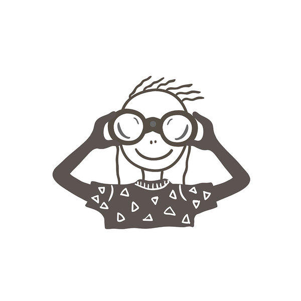 600x600 Boy And Binoculars Art Print