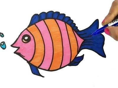 400x300 Colorful Fish Drawings