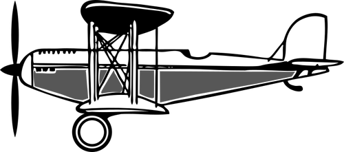 500x221 Biplane Drawing