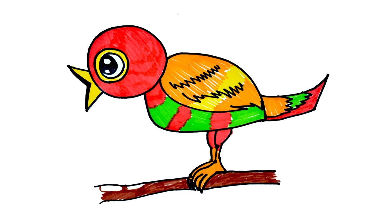 1280x720 How To Draw Birds Children Book Easy Drawing For Kids Step