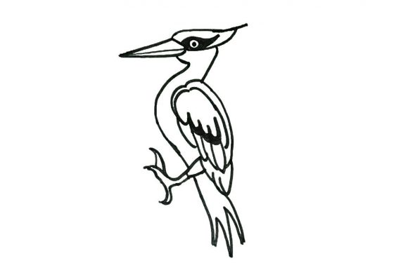 580x375 Easy Bird Drawing For Kids Step