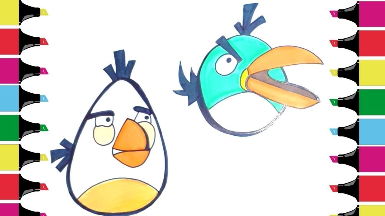 1280x720 How To Draw And Color Angry Bird Characters Hal And Matilda