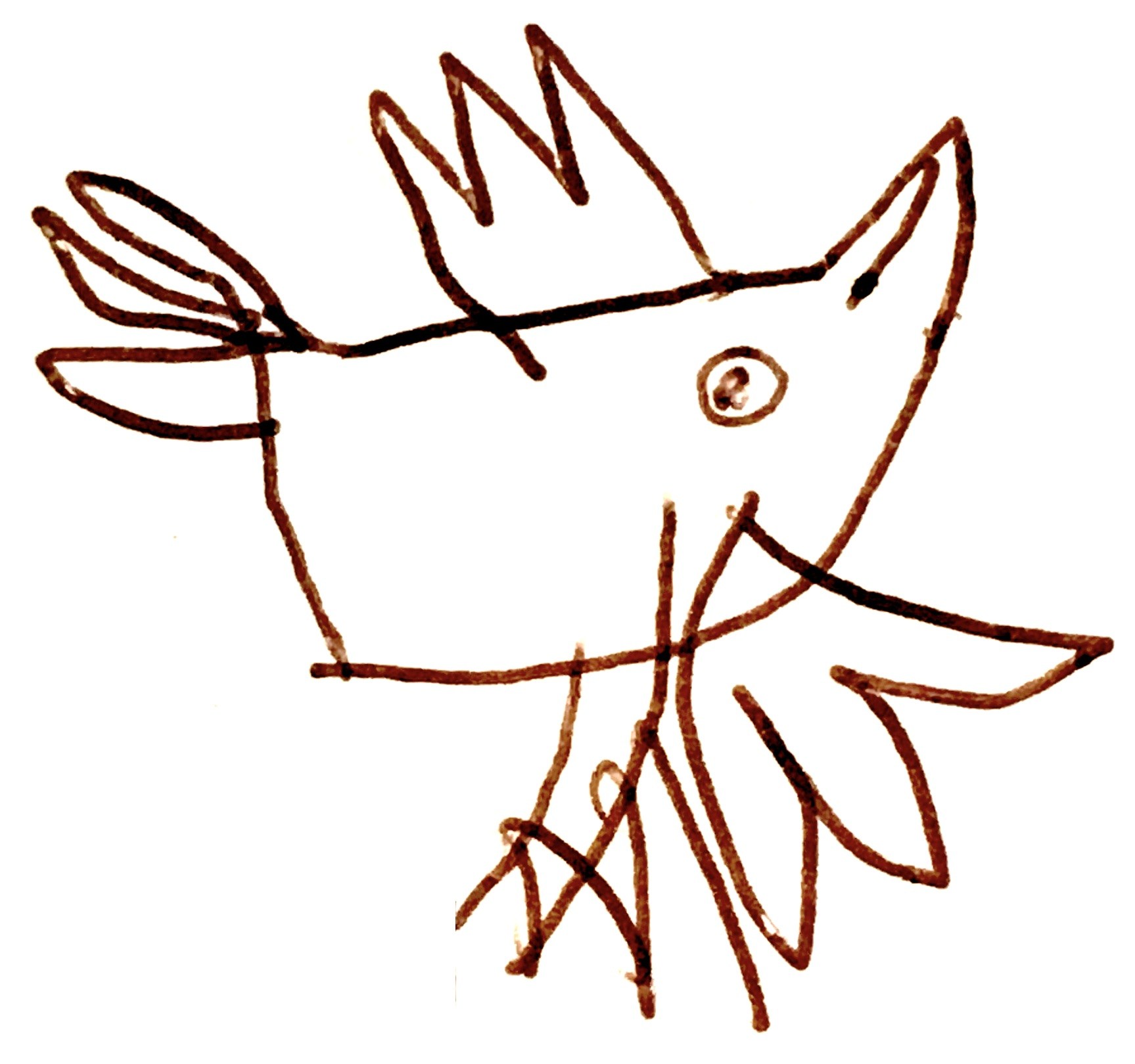 1727x1620 Child's Flying Bird Drawing
