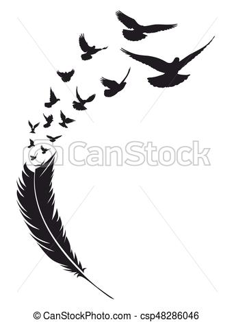 342x470 Flying Bird With Feather Flight Flock Of Birds From Bird Feather